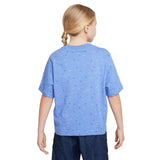 Nike Girls NSW Swoosh AOP Boxy Tee Blue