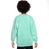Nike Girls NSW Club Ovrszd Logo Crew Grn