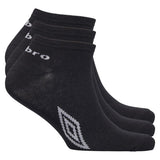 Umbro 3 Pack Trainer Socks Adult Black
