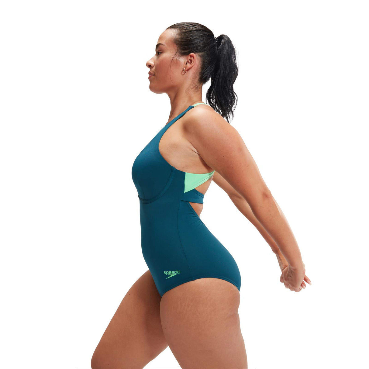 Speedo Wmn Flex Band Swimsuit Bra Grn