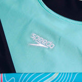 Speedo Boys Printed LS Rash Top Navy