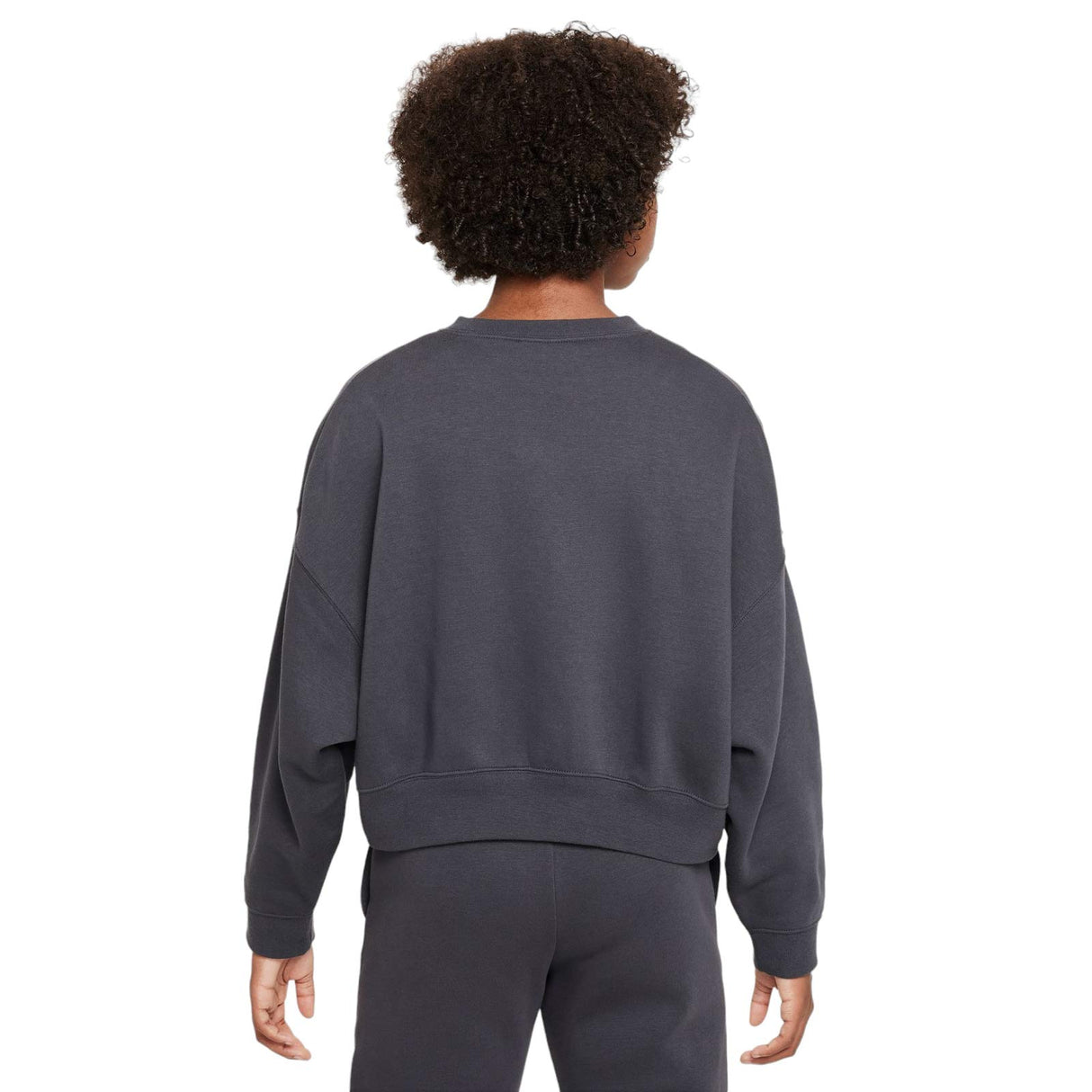 NIKE GIRLS NSW TREND FLC CREW PRNT GRY
