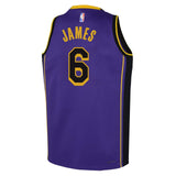 JORDAN Lakers LeBron St Kids Jersey Pur