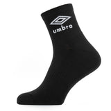 Umbro Cushion Quarter Sock 3 Pack Black