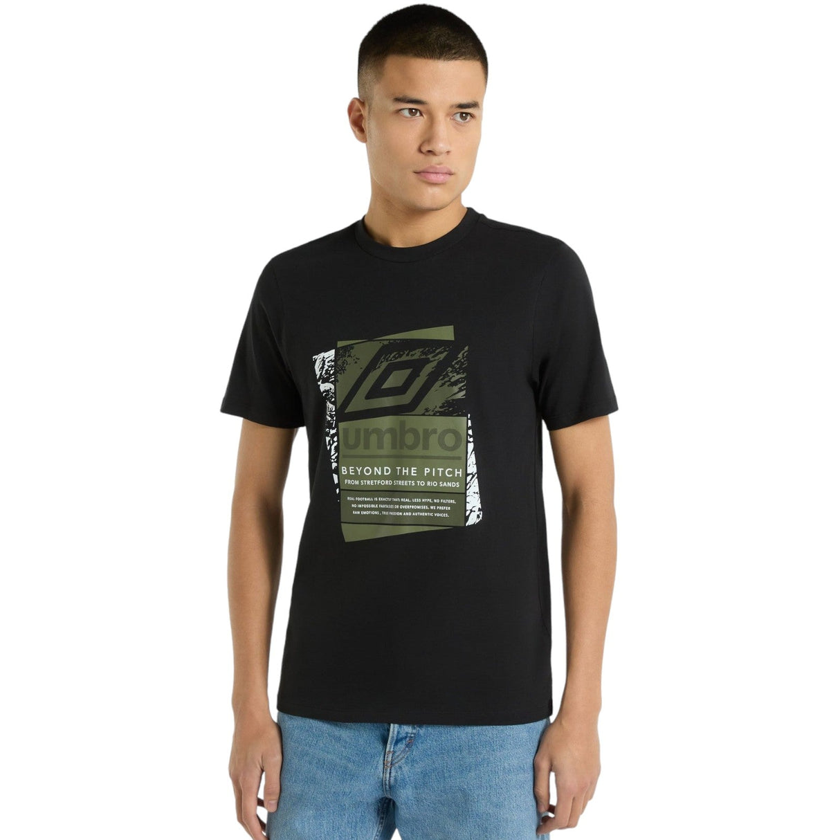 UMBRO LAYERED BOX LOGO GRAHIC TEE BLACK