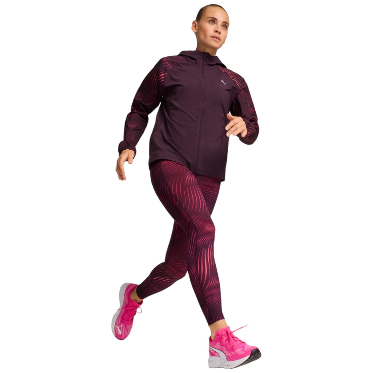 Puma Run Favourite AOP Wvn Wmns Jkt Purp
