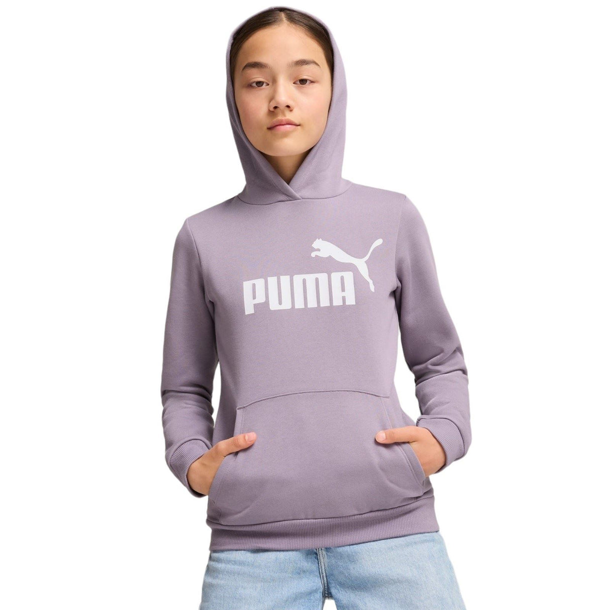 Puma Ess Logo Girls FL Hoodie Purple