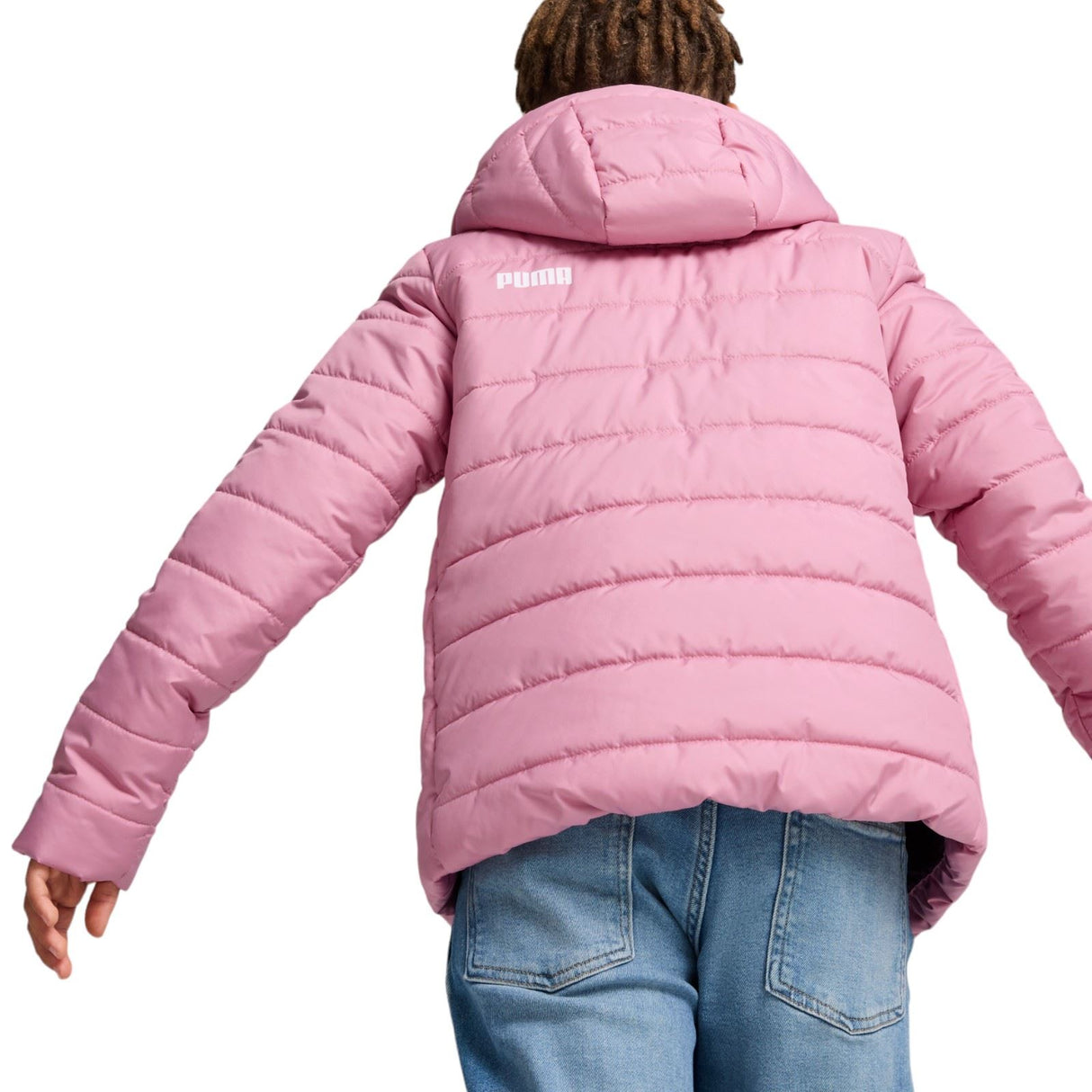 Puma Ess Hooded Padded Girls Jacket Pink