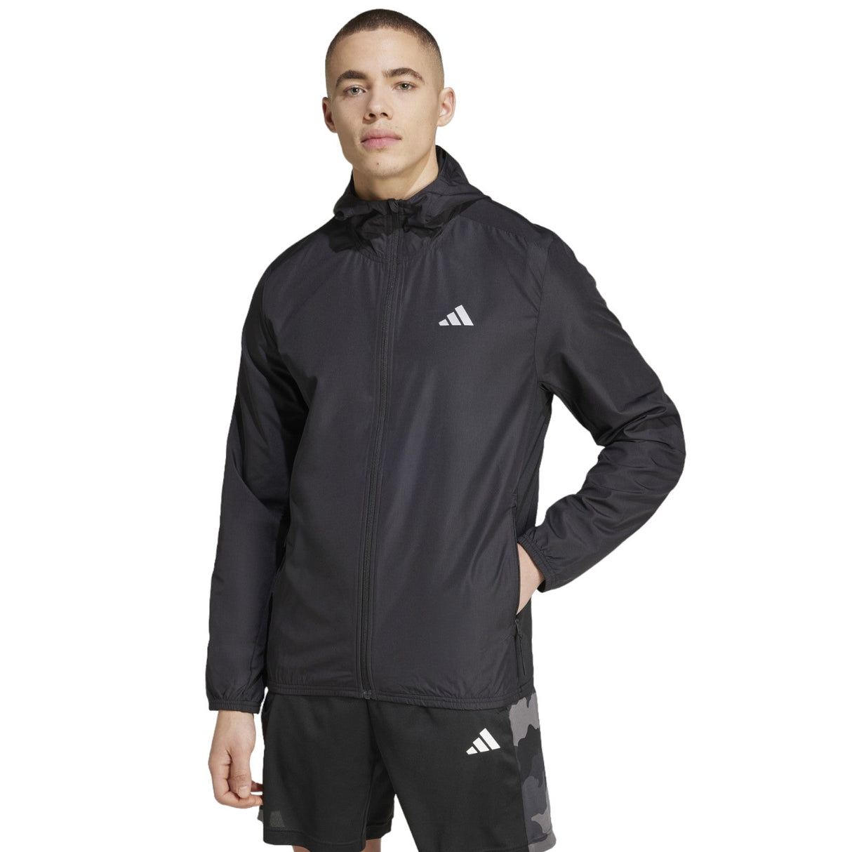 adidas Gym 3s WND FZ Mens Hoodie Black