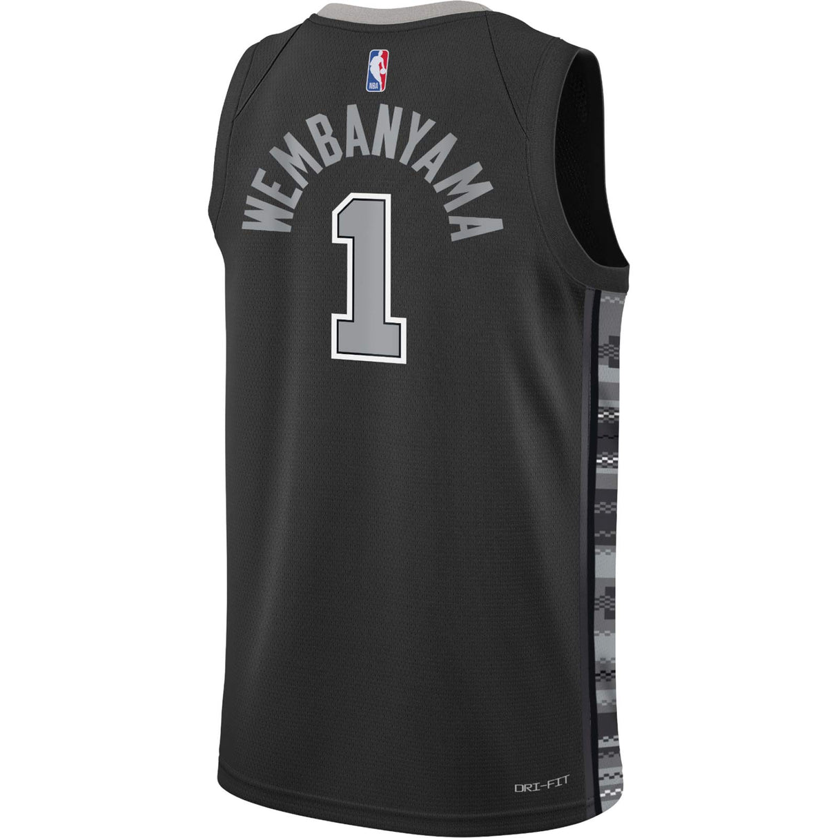 Nike Spurs Wembanyama 1 Kid Stmn Jsy Blk