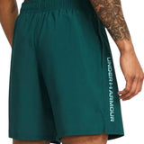 UA Mens Woven Wordmark Shorts Blue