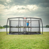 BERG Ultim Elite FlatGround 500 Trampoline Grey + Safety Net DLX XL