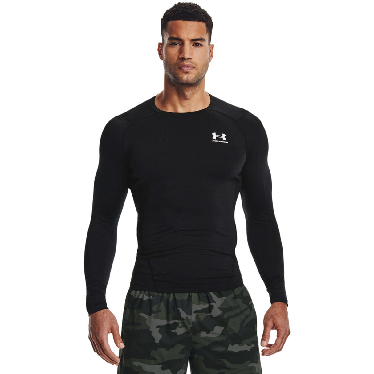 UA Mens HG Armour Comp LS Tee Black