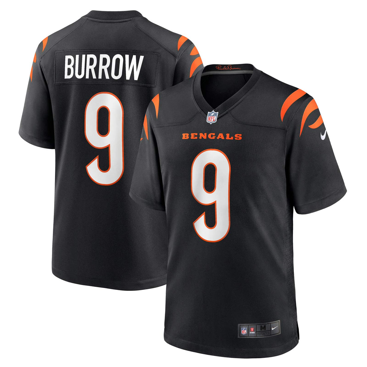 Nike Bengals Burrow 9 Home Jersey Black