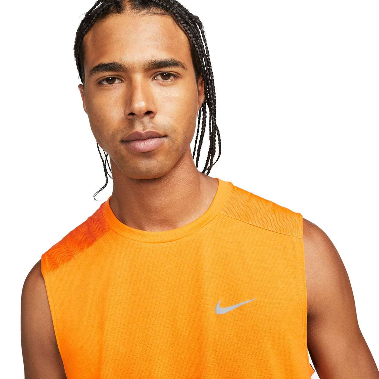 Nike Mens DF Run Rise 365 Tank Orange