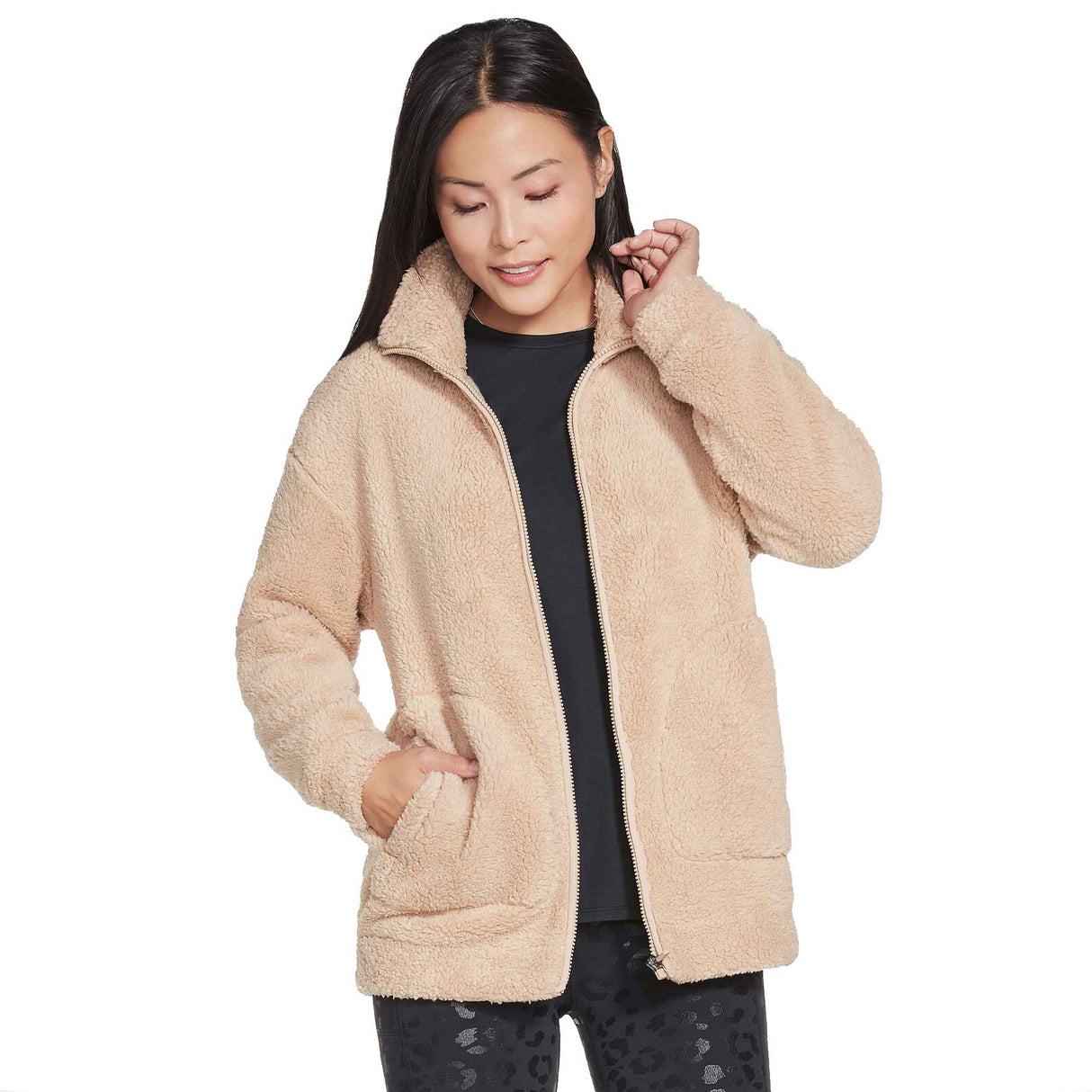 SKECHERS GOLOUNGE DOWNTIME JACKET BEIGE