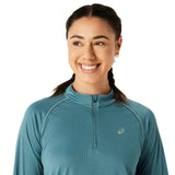Asics Womens Icon LS HZ Top Green