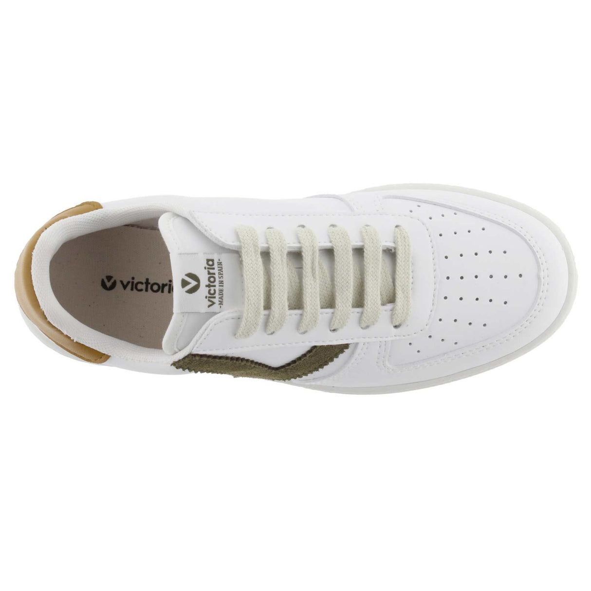 Victoria Leather Sneaker Adult White/Bro
