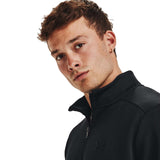 UA Mens Armour Fleece Half Zip Black
