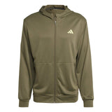 adidas Mens TR ES FZ Hooded Jacket Green