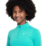Nike Girls Dri Fit LS HZ Top Green