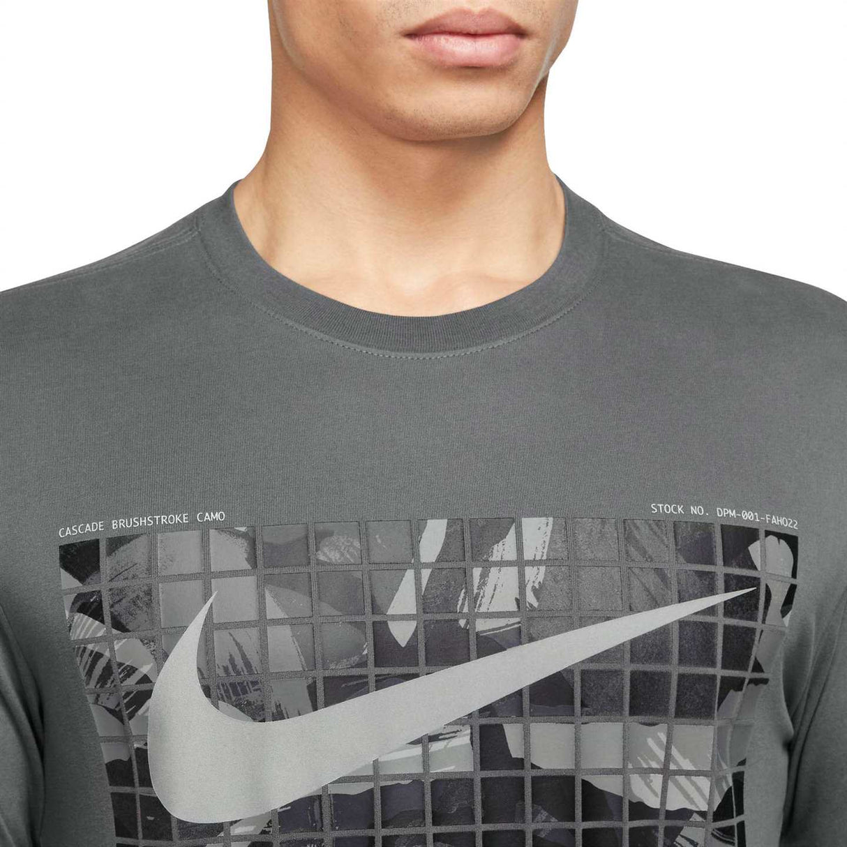 NIKE DF TEE Mens CAMO Grey