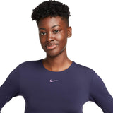 Nike Wmns NP DF Crop LS Femme Tee Purple