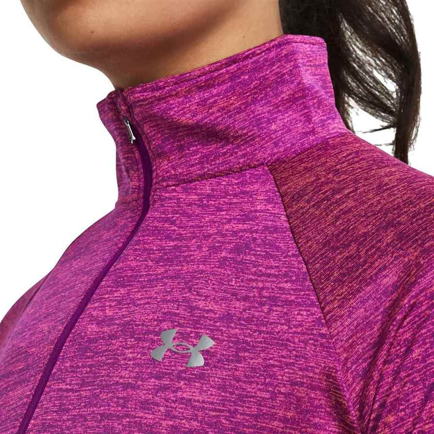 UA Wmns Tech 1/2 Zip - Twist Tee Purple