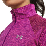 UA Wmns Tech 1/2 Zip - Twist Tee Purple