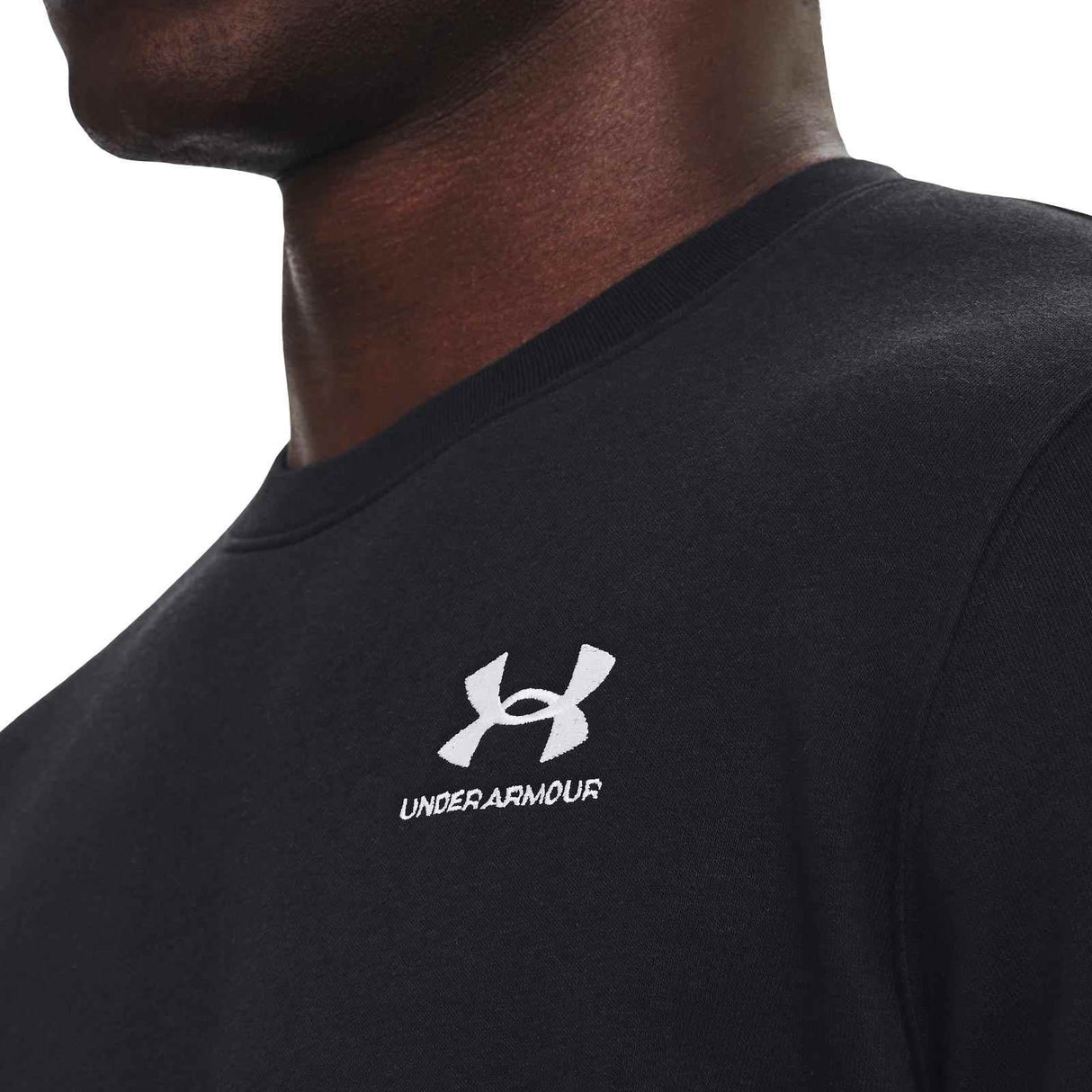 UA Mens Essential Fleece Crew Black