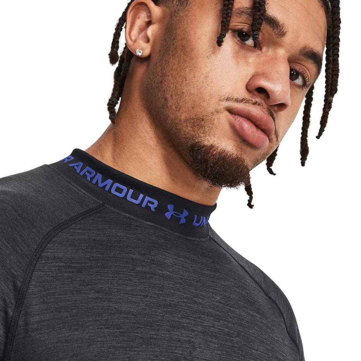 UA Mens CG Armour Twist Mock Grey