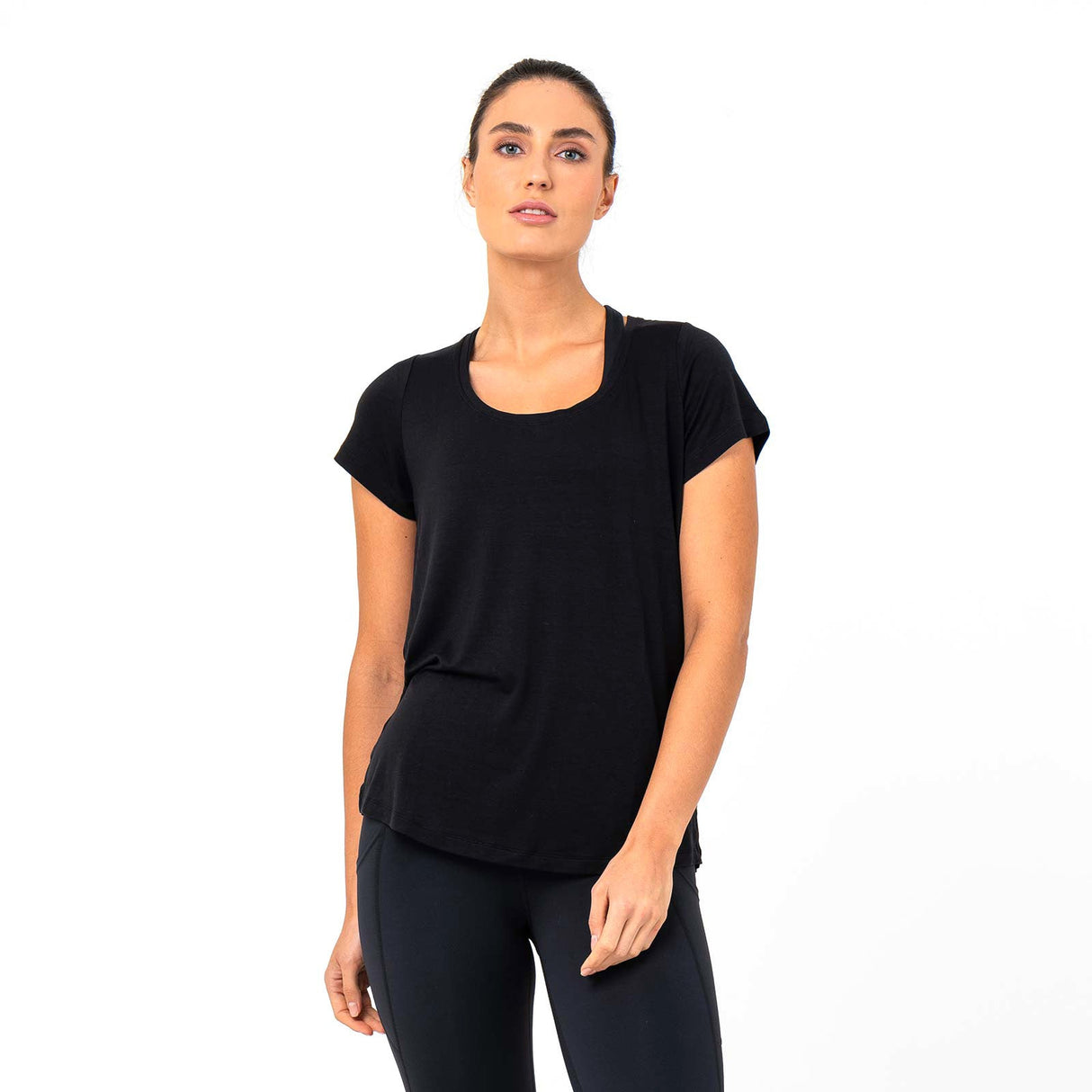 Bodylogic JS Trust Scoop Neck SS Tee Bl