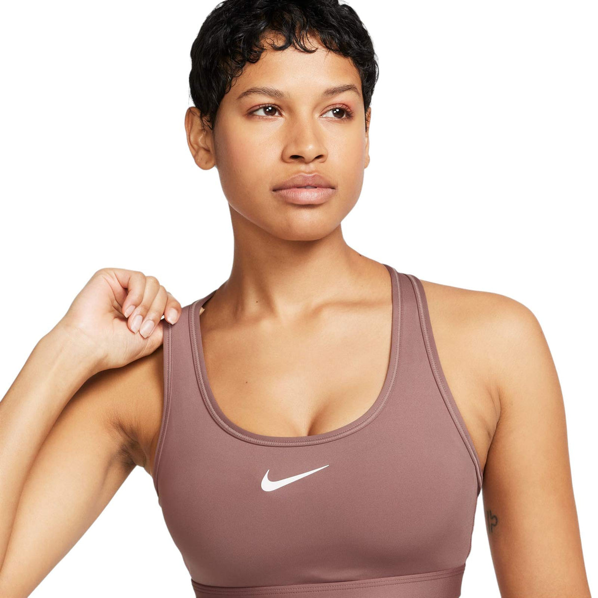 Nike Wmns Swoosh Med Sup Bra Brown