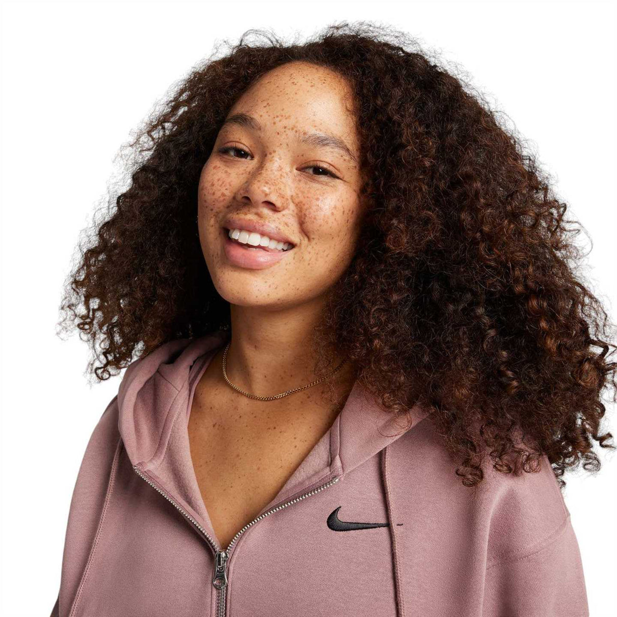 Nike Wmns NSW PHNX FLC FZ OS Hoody Brown