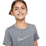 NIKE GIRLS ONE SS TOP GX VNR GREY