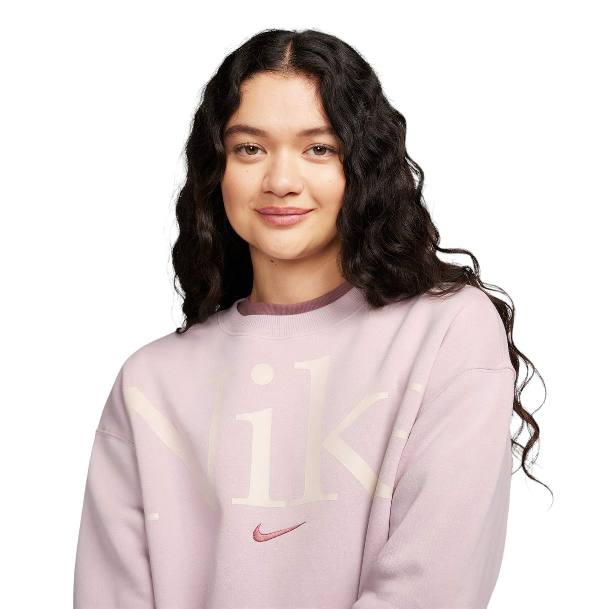 Nike W NSW PHNX FLC OS Logo Crew Pink
