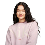 Nike W NSW PHNX FLC OS Logo Crew Pink