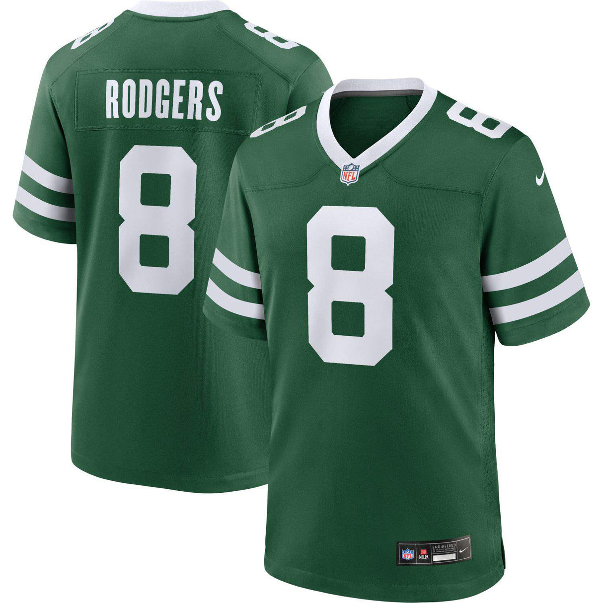 Nike Jets Rodgers 8 Home Game Jersey Grn