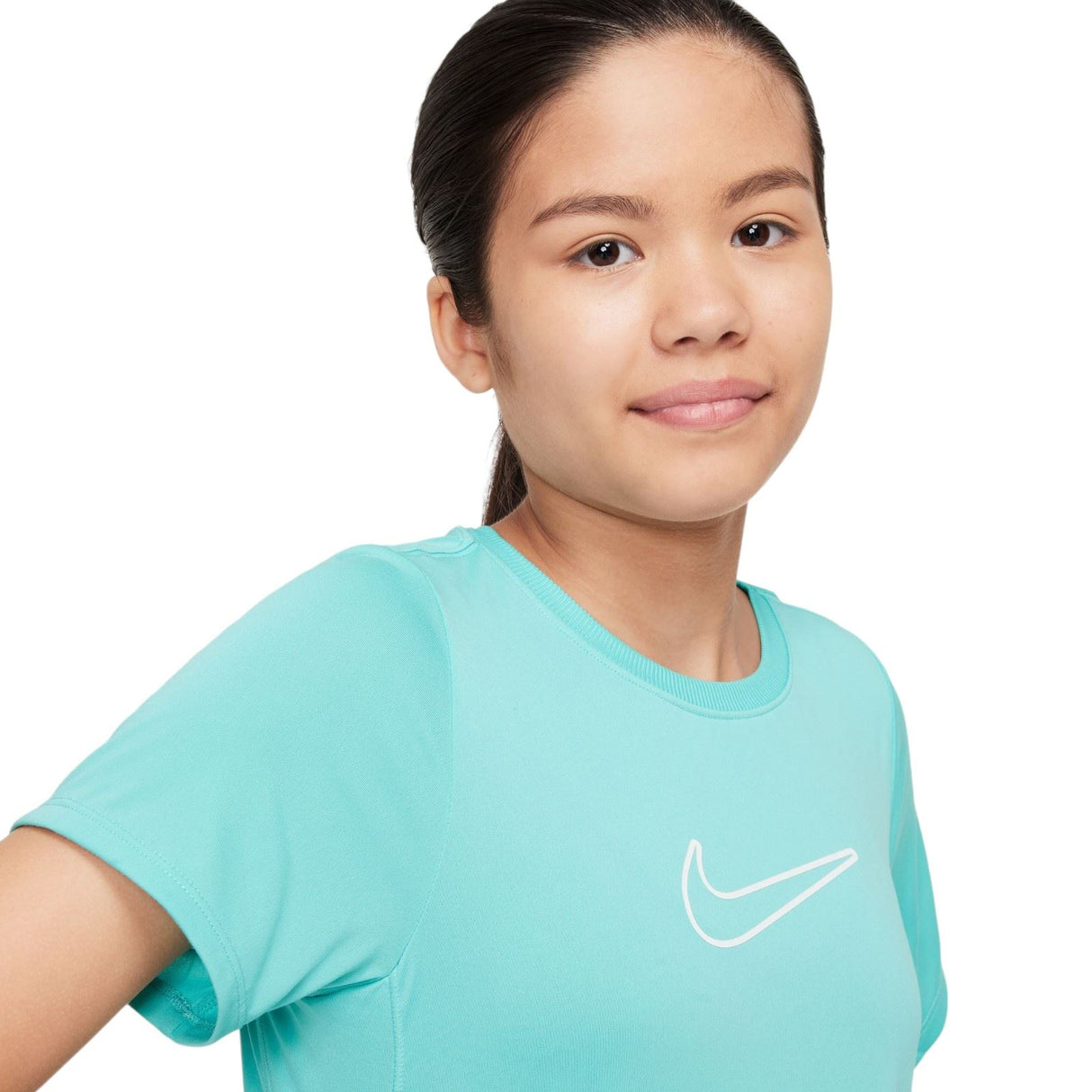 NIKE GIRLS DF ONE STD SS TOP HBR Green