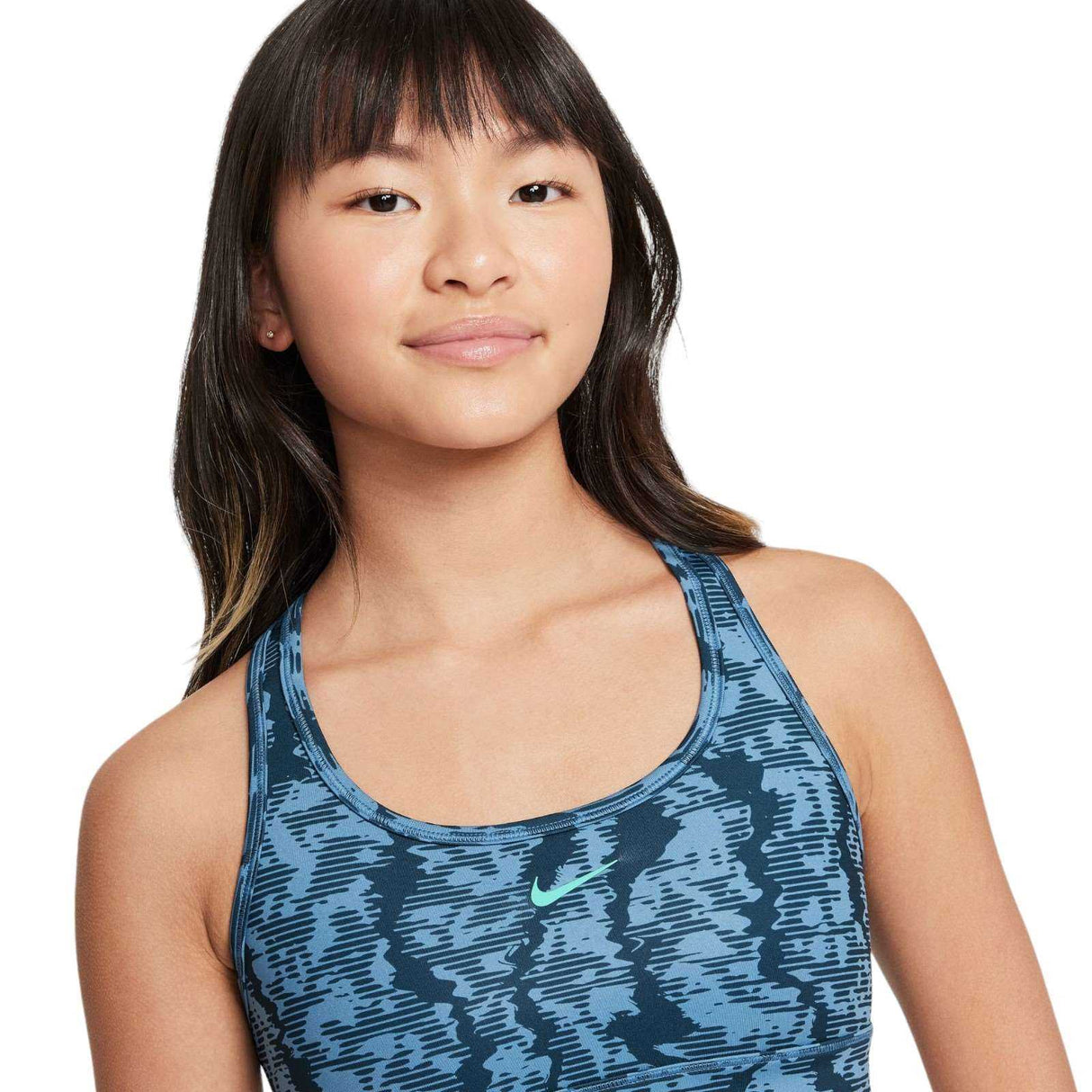 NIKE GIRLS SWSH REV AOP BRA Navy