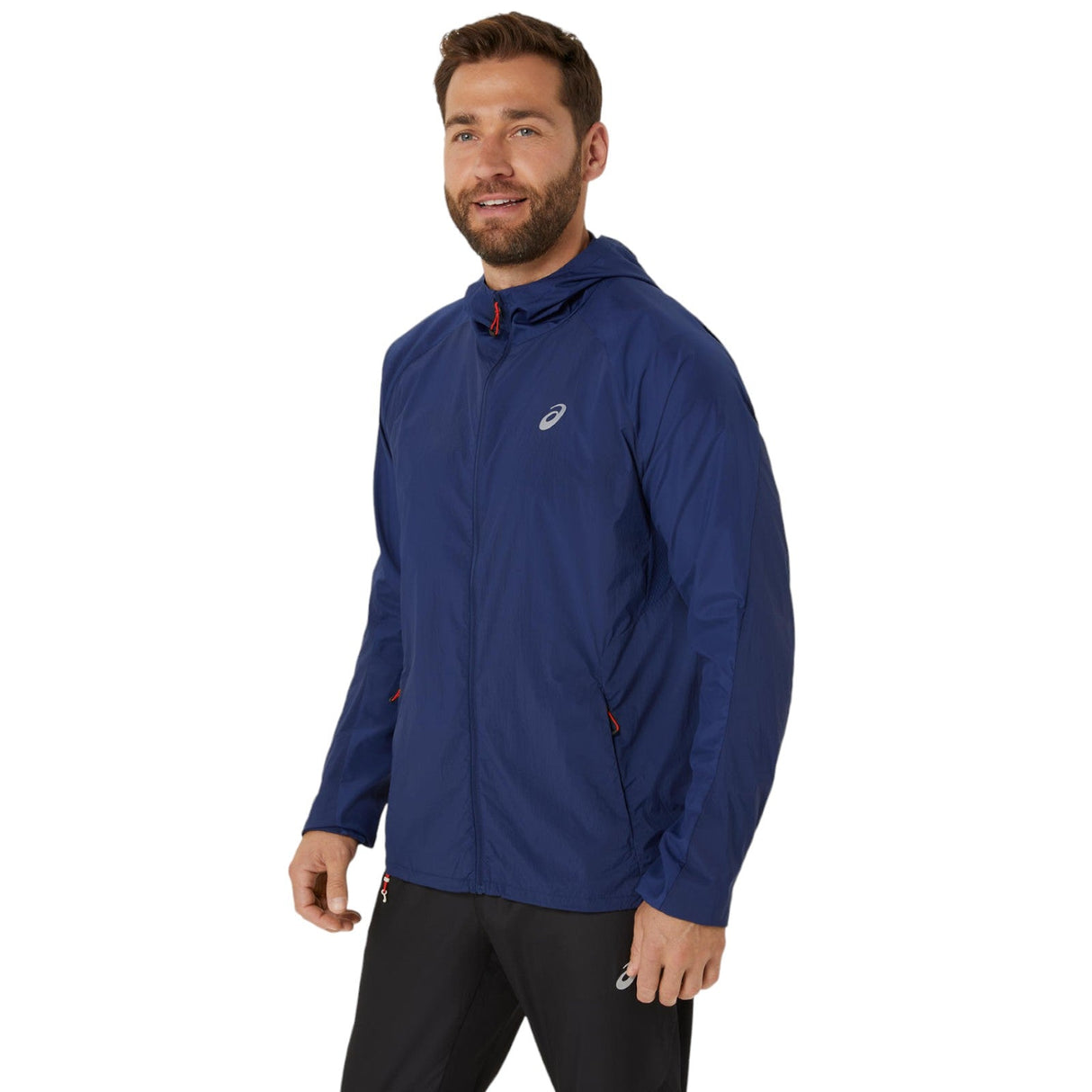 ASICS MENS ROAD PACKABLE JACKET NAVY