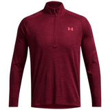 UnderArmour UA Tech Textured 1/2 Zip Red