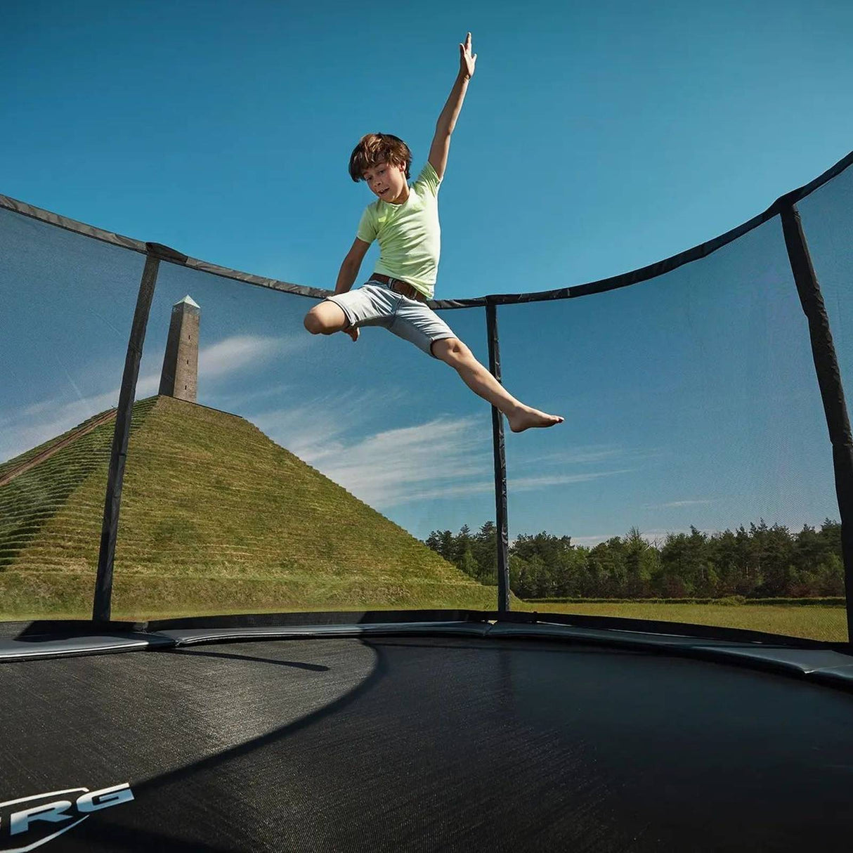 BERG Grand Champion Regular 350 Trampoline Grey + Safety Net Deluxe
