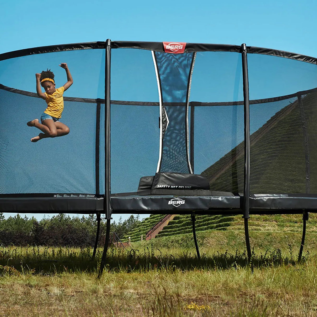 BERG Grand Elite Regular 520 Trampoline Grey + Safety Net Deluxe