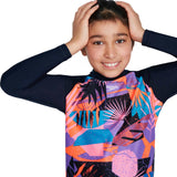 Speedo Printed Long Sleeve Rash Top Blk