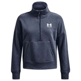 UA Womens Rival Fleece HZ Top Grey