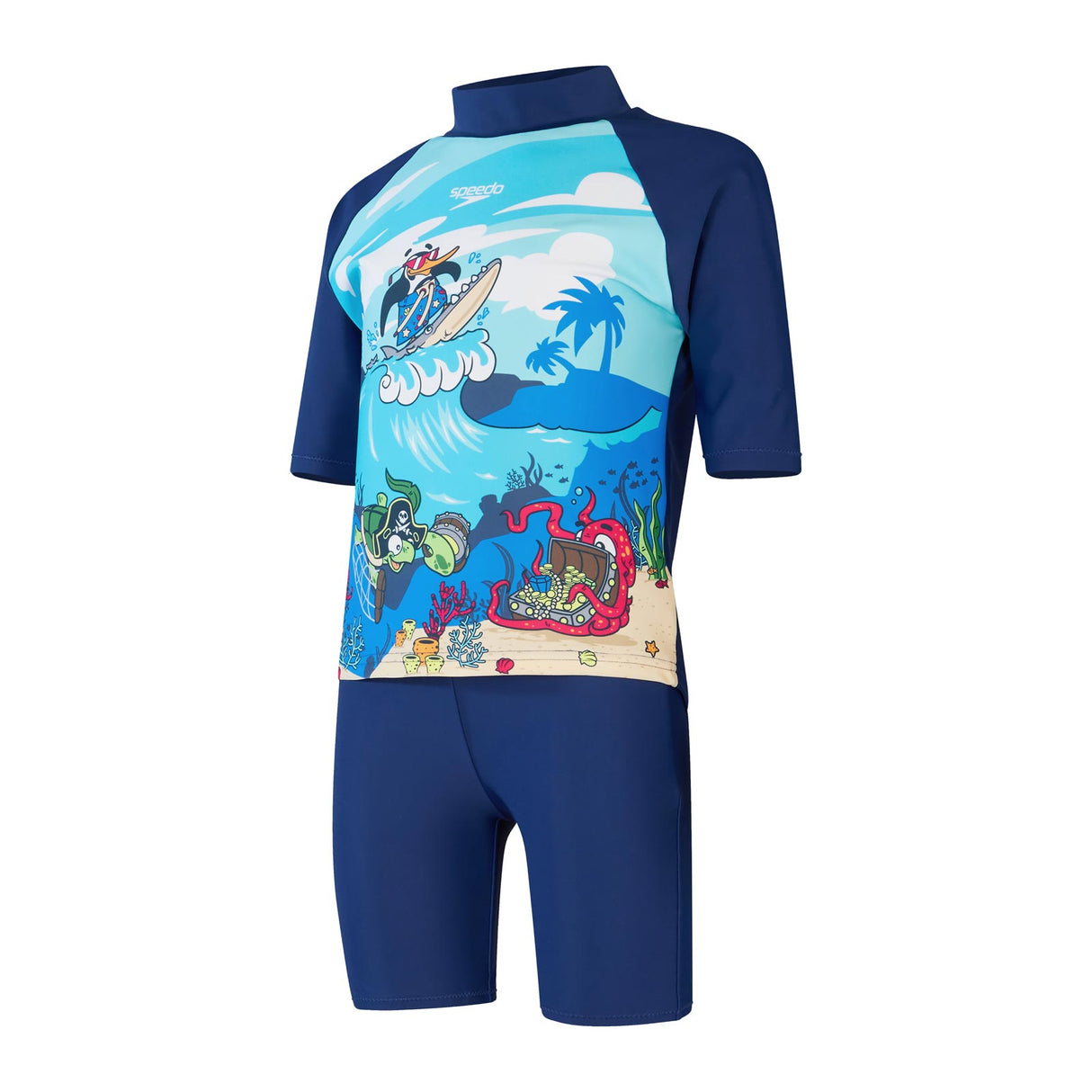 SPEEDO LTS JAM RASH TOP SET IM BLUE
