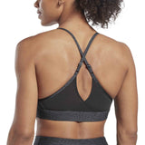 Reebok Womens Lux Strappy Bra AOP MS Blk