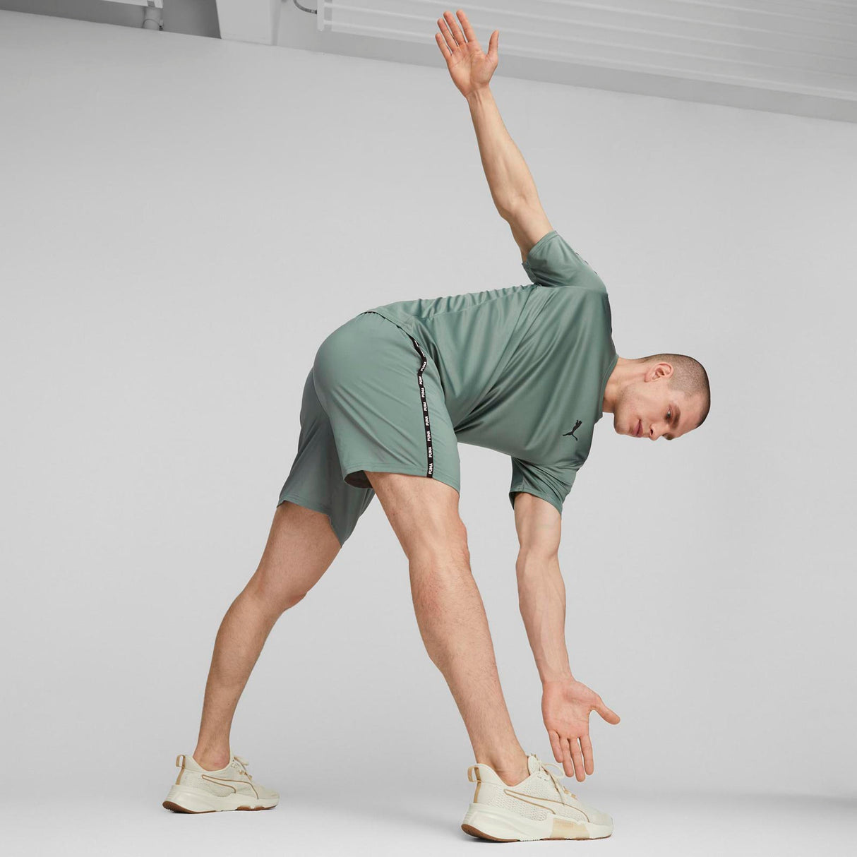 Puma Mens Fit Taped 7in Woven Short Grn