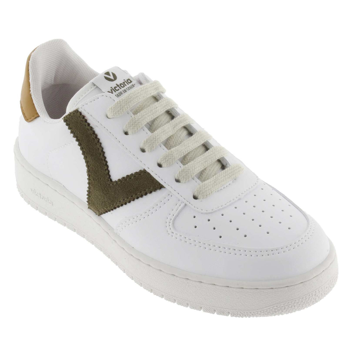 Victoria Leather Sneaker Adult White/Bro